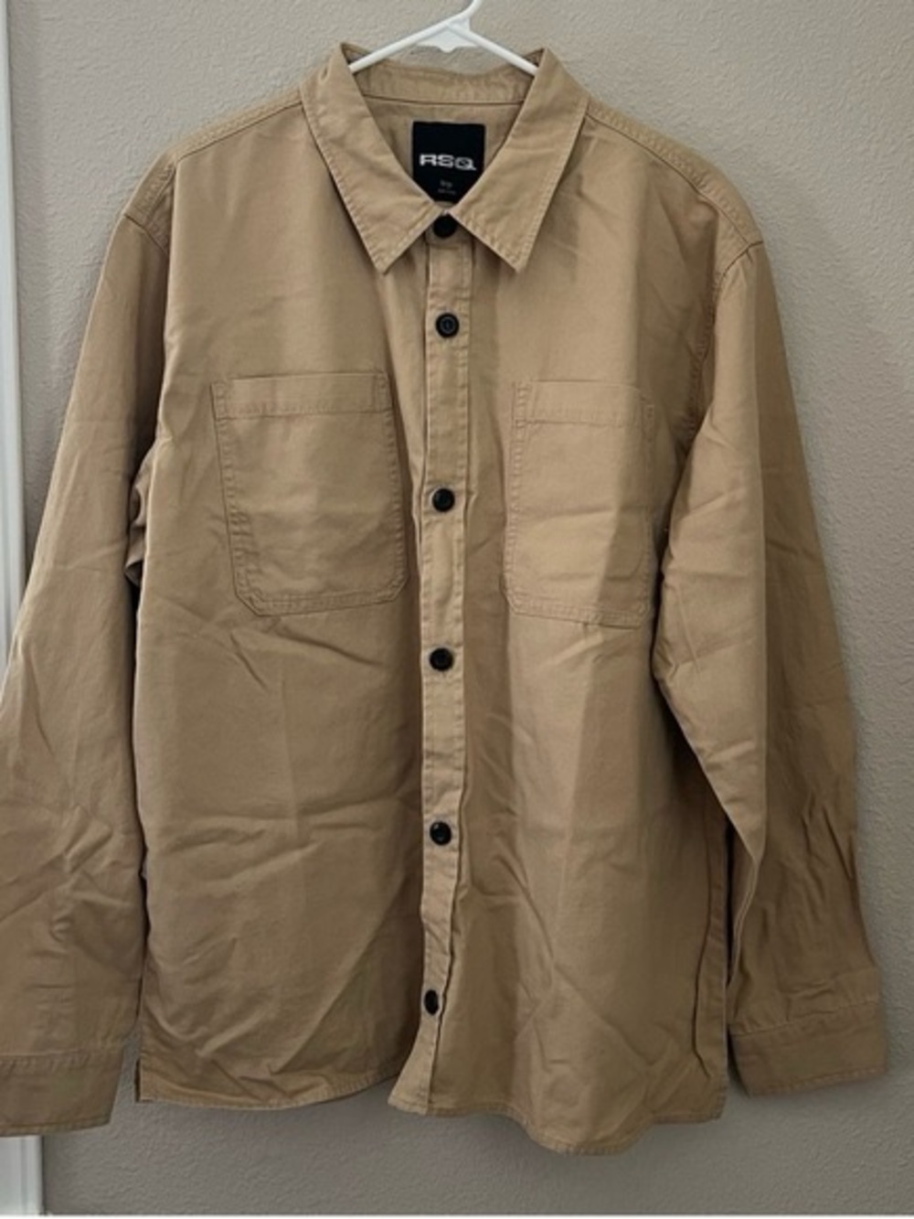 RSQ Tan Button-Up Shirt Jacket